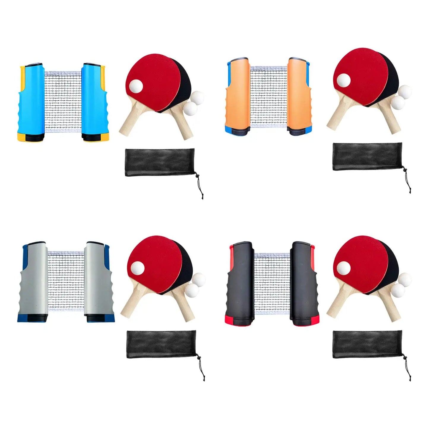 Flexibles Tischtennis-Set (Inklusive 2 Schlägern, 2 Spielbällen & praktischer Aufbewahrungstasche)