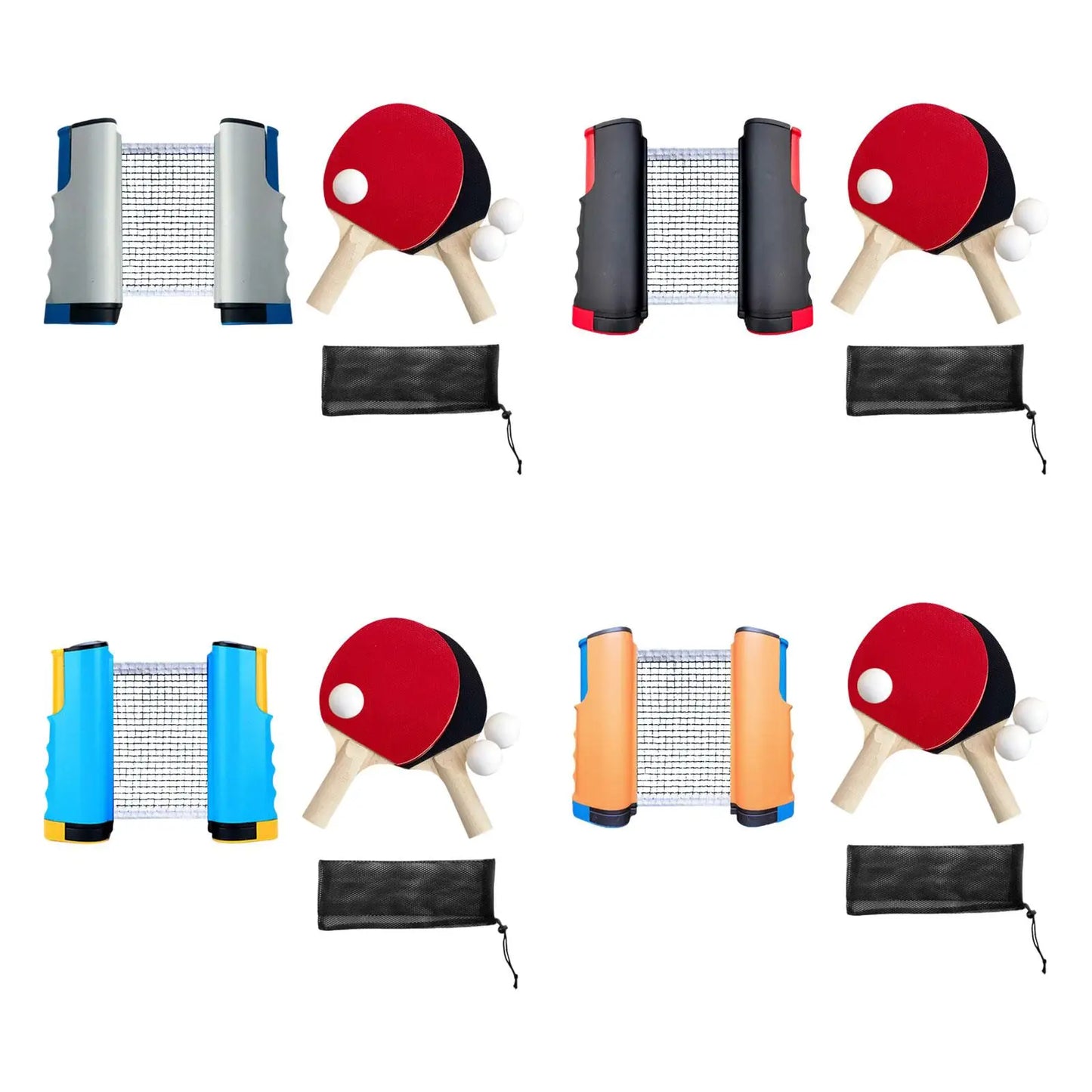 Flexibles Tischtennis-Set (Inklusive 2 Schlägern, 2 Spielbällen & praktischer Aufbewahrungstasche)
